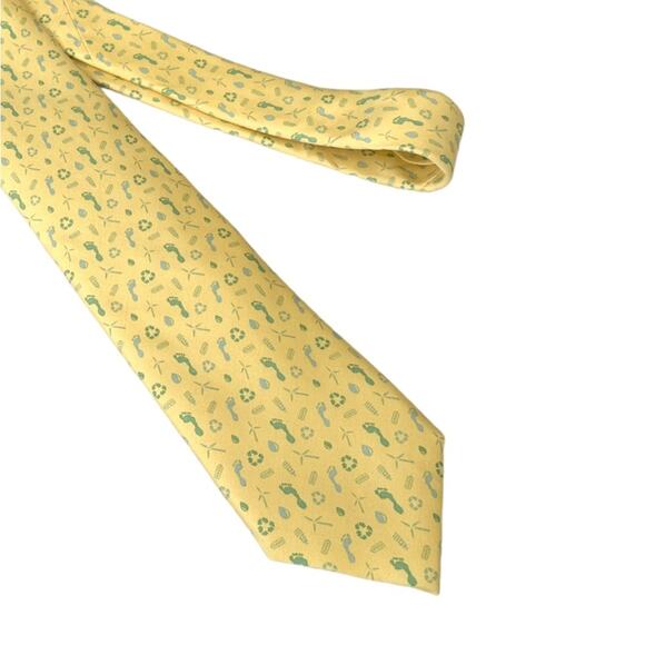 Vineyard Vines VanEck Silk Tie Recycle Earth Friendly Print Yellow - Picture 5 of 6